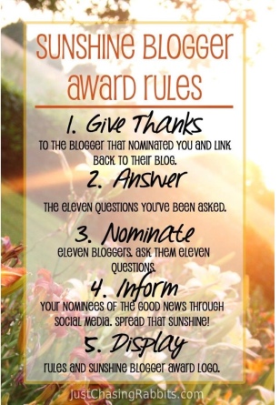 sunshine blogger award rules